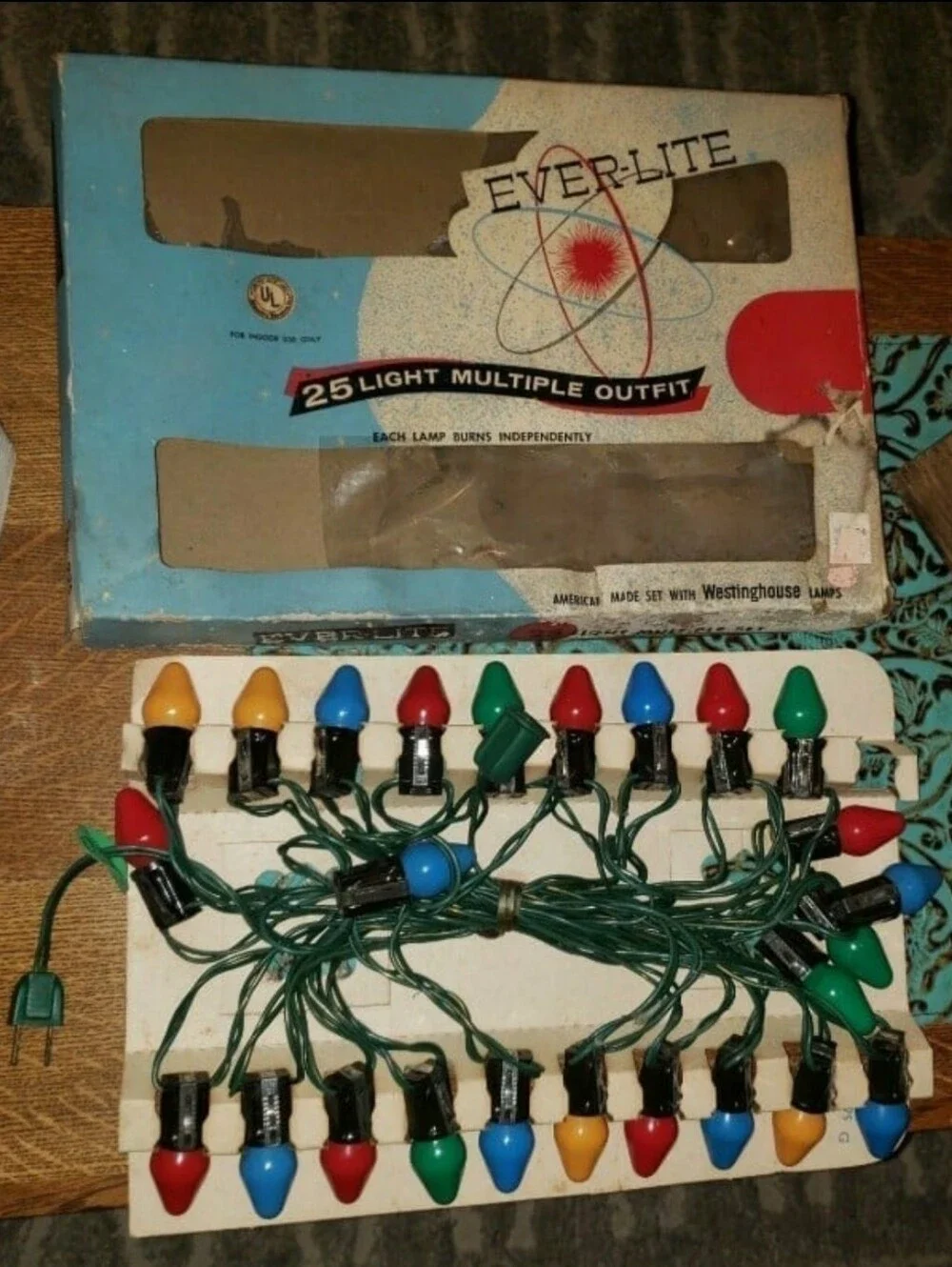 Vintage MCM EVER-LITE String Lights